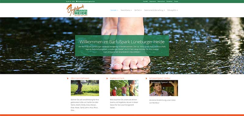 Webdesign Barfusspark Egestorf