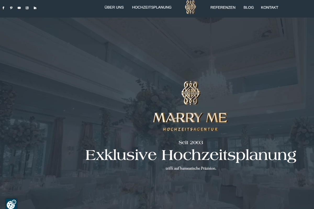 Startseite der Website Marry Me Hochzeitsagentur Startseite der Website Marry Me Hochzeitsagentur