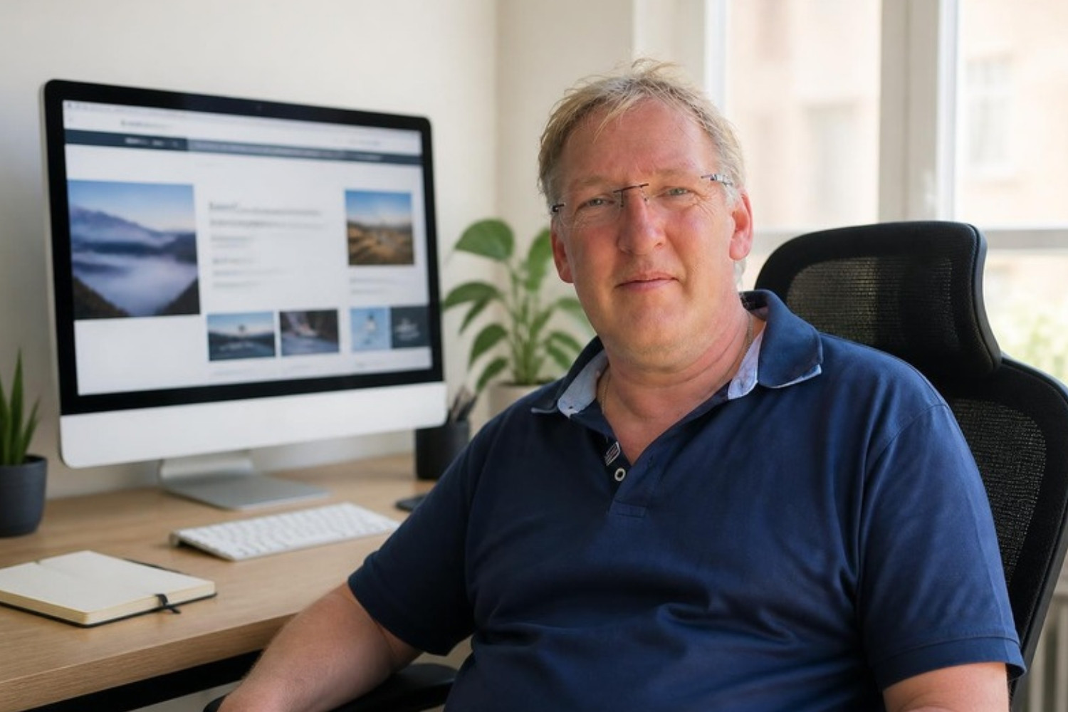 Ralf Salpius – imagecreate Soltau Ralf Salpius, Inhaber von imagecreate, an seinem Schreibtisch im Büro in Soltau